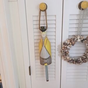 Captain Buoy Yellow and Gray Nautical Decor